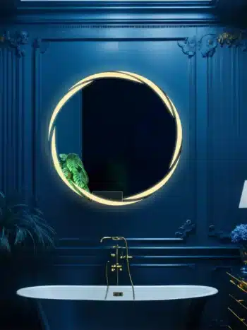 Premium Circular LED Bathroom Mirror with Glow Ring