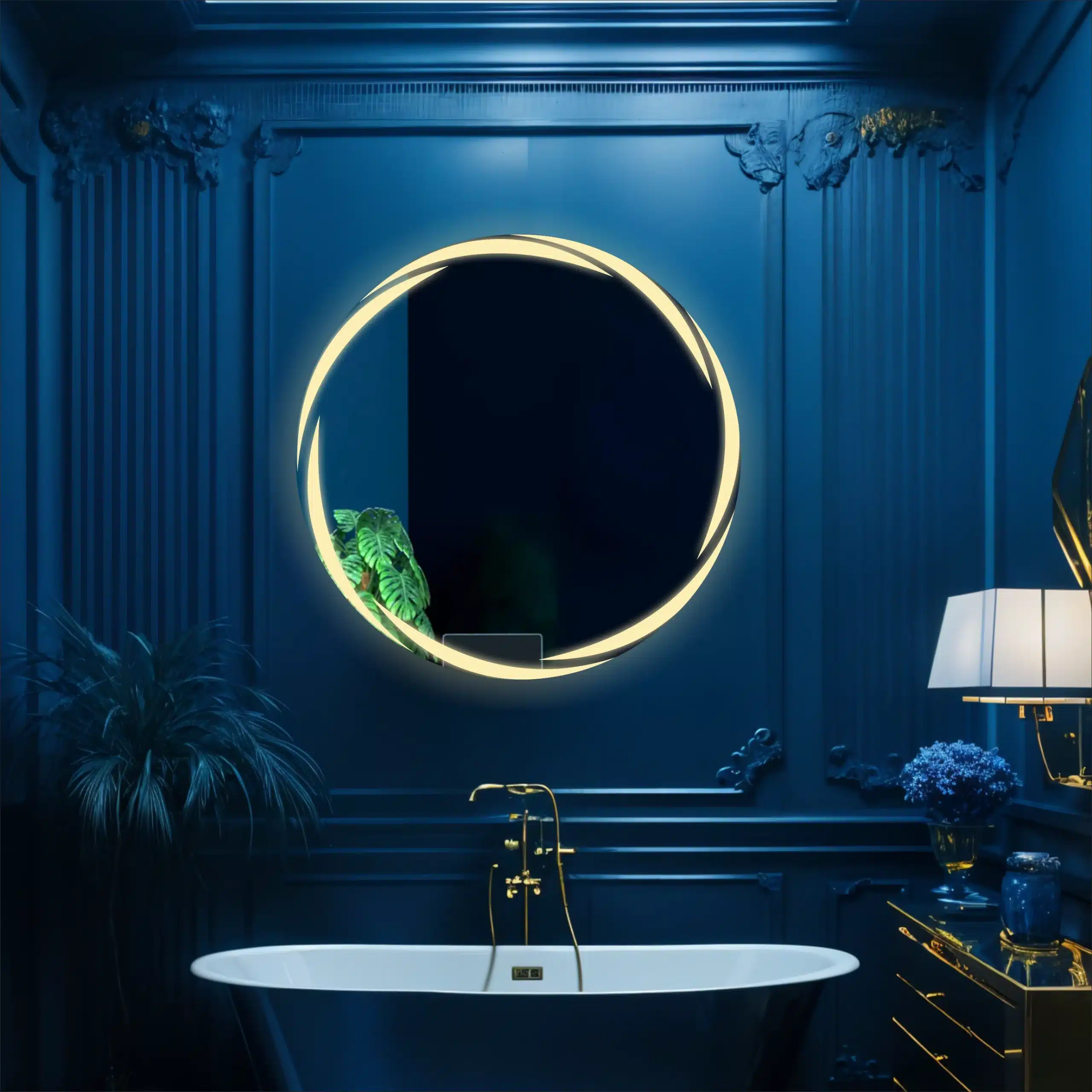 Premium Circular LED Bathroom Mirror with Glow Ring