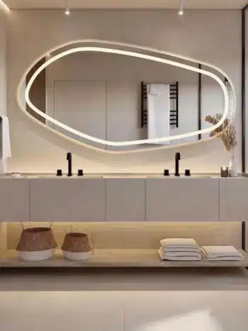 LED Arcel Irregular 3-Color Mirror - Irregular Mirror | LightMirror.in