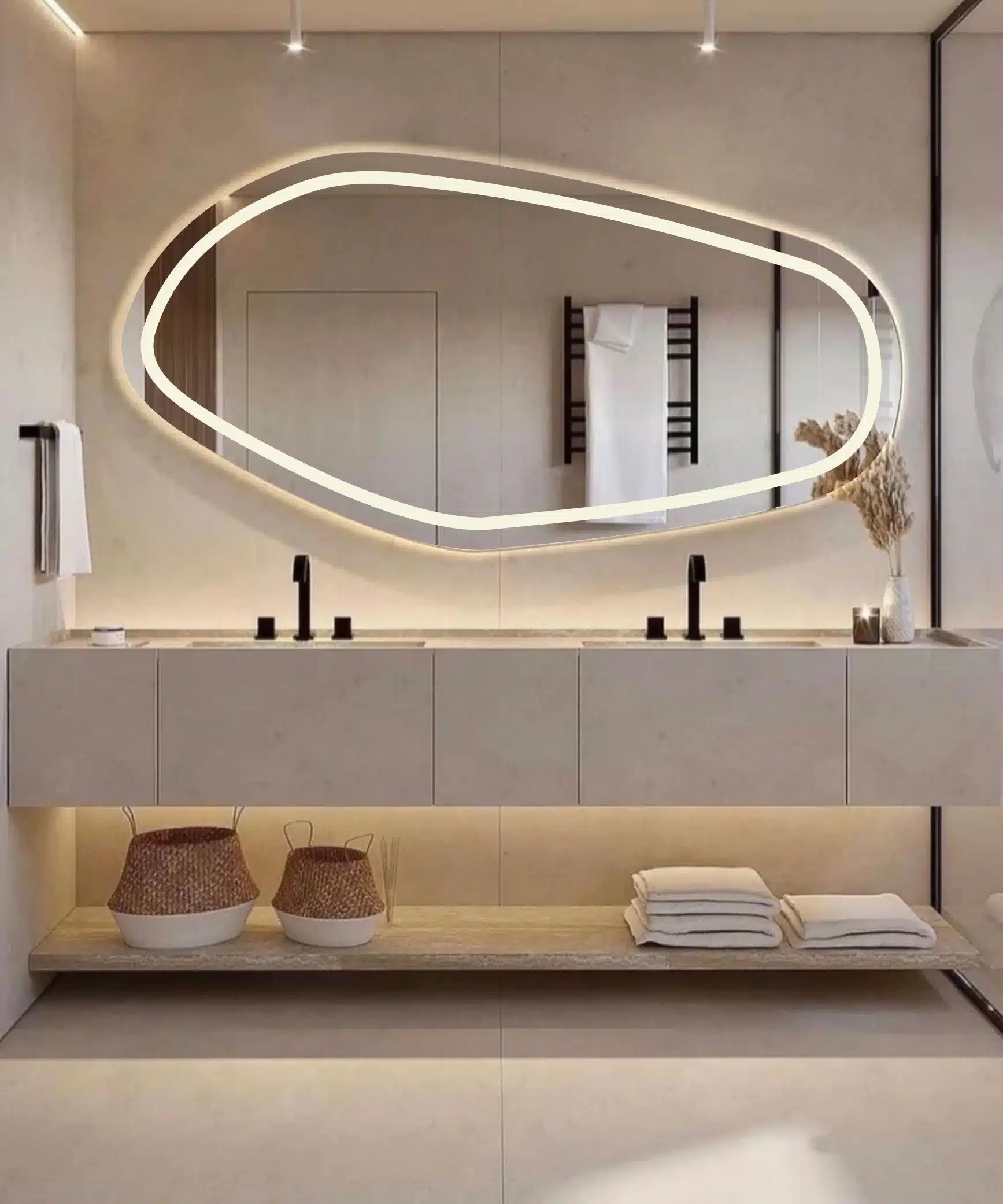 2-1.webp LED Arcel Irregular 3-Color Mirror - Irregular Mirror | LightMirror.in