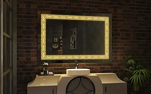 Akila-1.webp Elegant Rectangle LED Mirror by Akila - light mirror | LightMirror.in