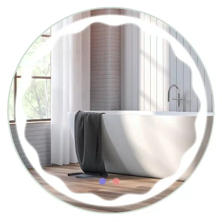 Alcott-Round-LED-Mirror-1.webp Alcott Round LED Mirror | Touch Dimmable 3-Light Vanity - Bathroom Mirror | LightMirror.in