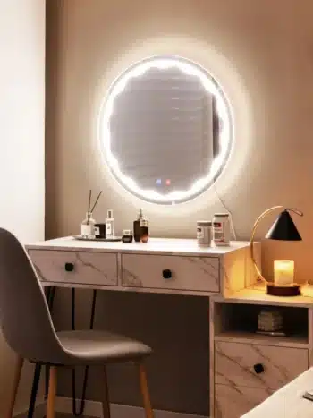 Alcott Round LED Mirror | Touch Dimmable 3-Light Vanity - Bathroom Mirror | LightMirror.in