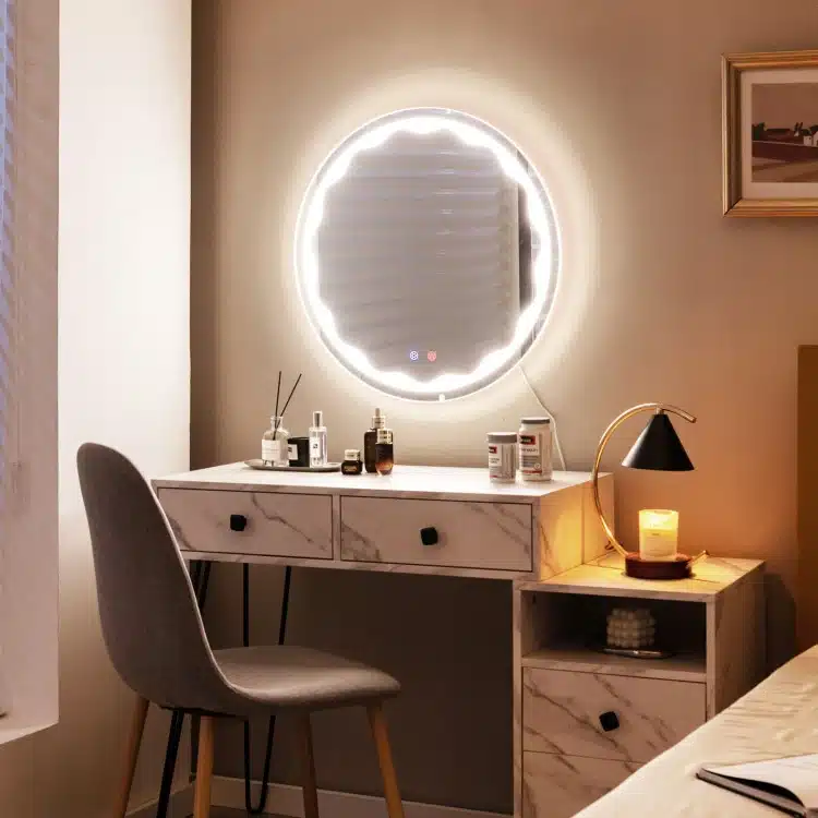 Alcott-Round-LED-Mirror-5-1.webp Alcott Round LED Mirror | Touch Dimmable 3-Light Vanity - Bathroom Mirror | LightMirror.in