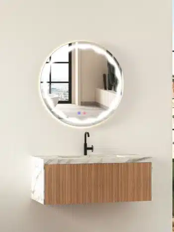 Alcott Round LED Mirror | Touch Dimmable 3-Light Vanity