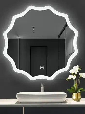Aldona Round LED Mirror (Dimmable 3-Color Touch Light)