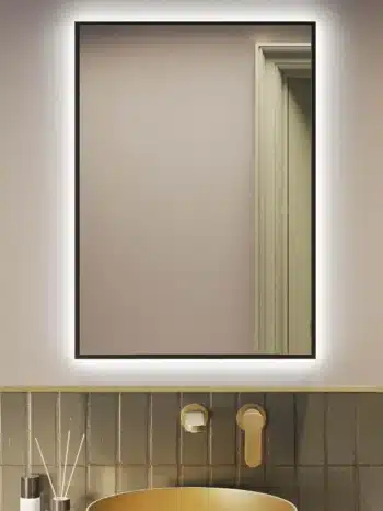 Anakin Wood Framed Rectangle Backlit 3-Color LED Mirror