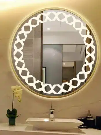 Ancell Metal Round LED Mirror | 3-Light Dimmable Vanity