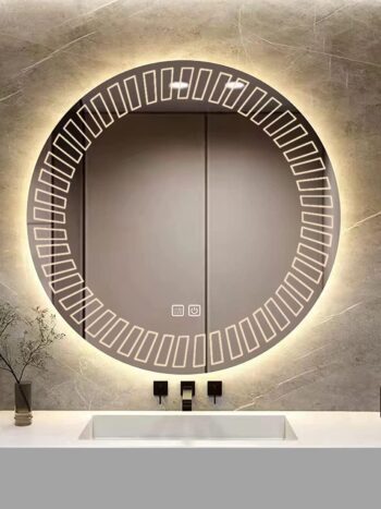 Apollo Round LED Bathroom Mirror (3 Lights) | Dimmable