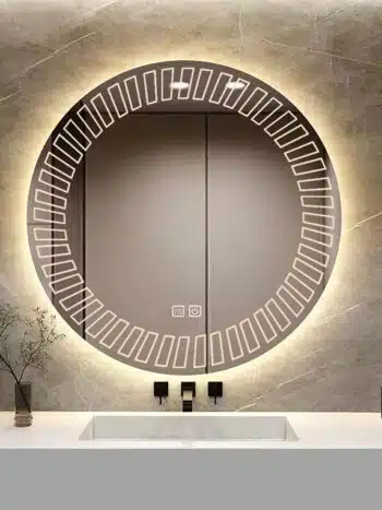 Apollo Round LED Bathroom Mirror (3 Lights) | Dimmable