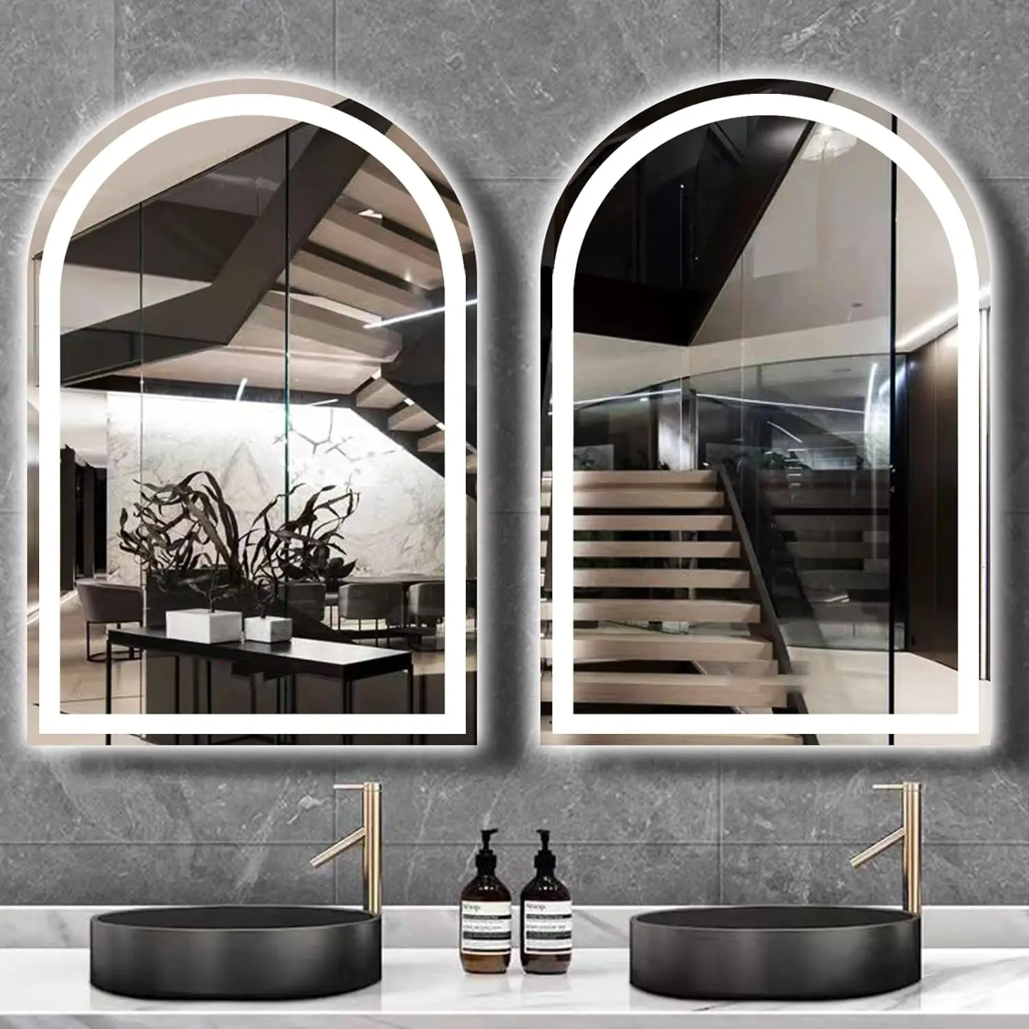 Arch-Framless-LED-Mirror-5-1.webp Arch Frameless LED Mirror - Dimmable Vanity Mirror - Irregular Mirror | LightMirror.in