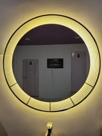 Atherton Round LED Mirror (3 Lights) - Dimmable Vanity Mirror