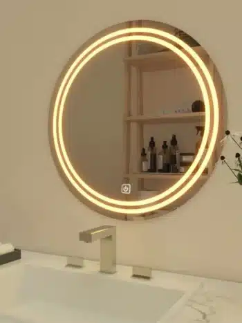 Bartev Round LED Mirror (3 Color Dimmable Touch Lights)