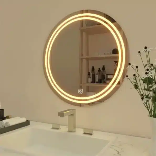 Bartev-Round-LED-Mirror-4-2.webp Bartev Round LED Mirror (3 Color Dimmable Touch Lights)