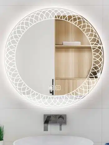 Cadence Round LED Bathroom Mirror (3 Lights) | Dimmable - Bathroom Mirror | LightMirror.in