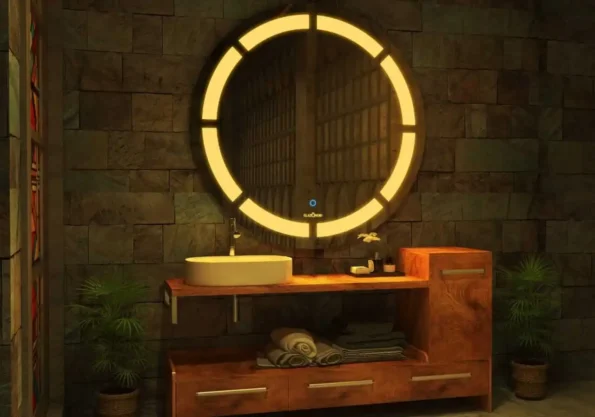 Camyra-Round-LED-Mirror-1.webp Camyra Round LED Mirror (3 Lights) - Dimmable Vanity Mirror