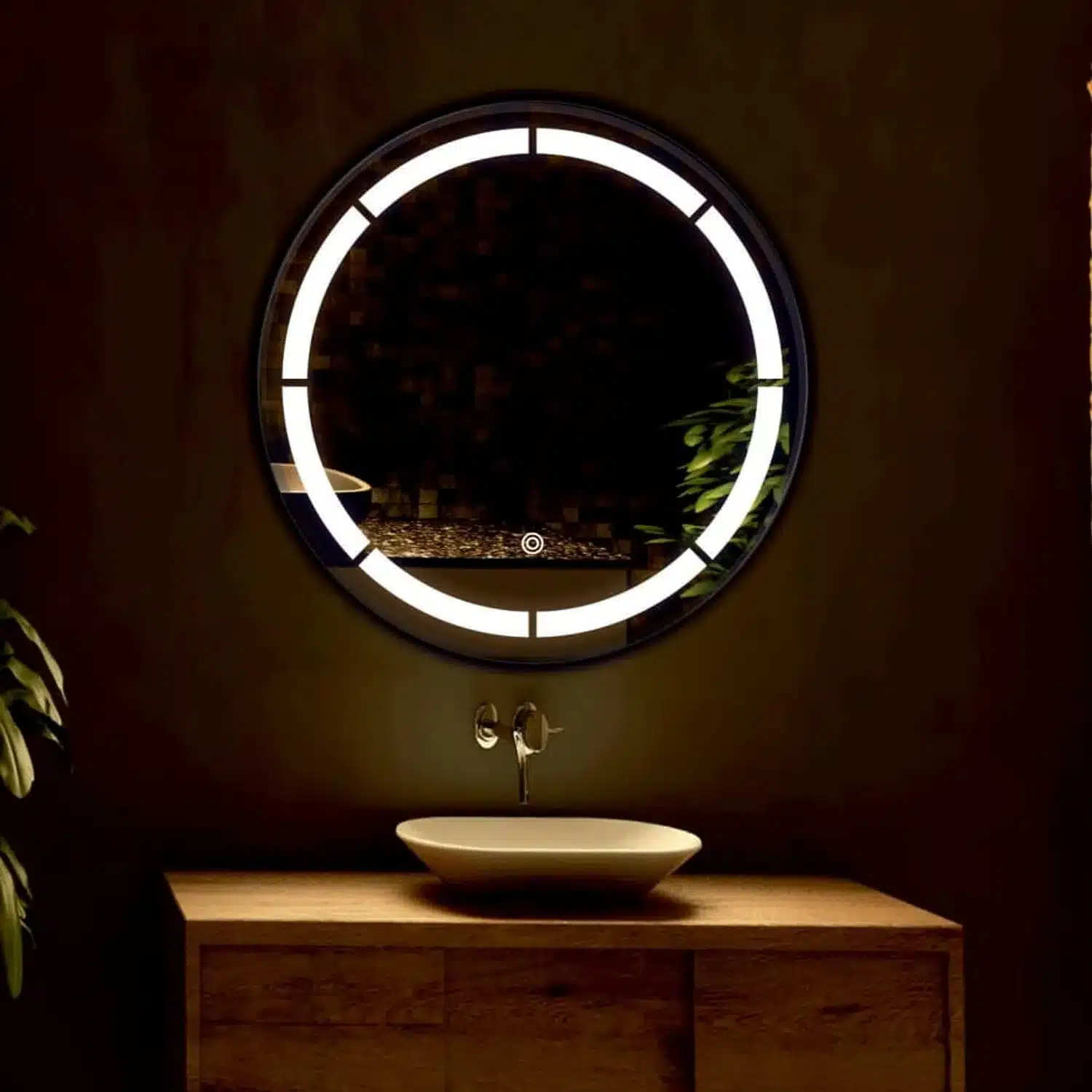Camyra-Round-LED-Mirror-2-1.webp Camyra Round LED Mirror (3 Lights) - Dimmable Vanity Mirror - Bathroom Mirror | LightMirror.in