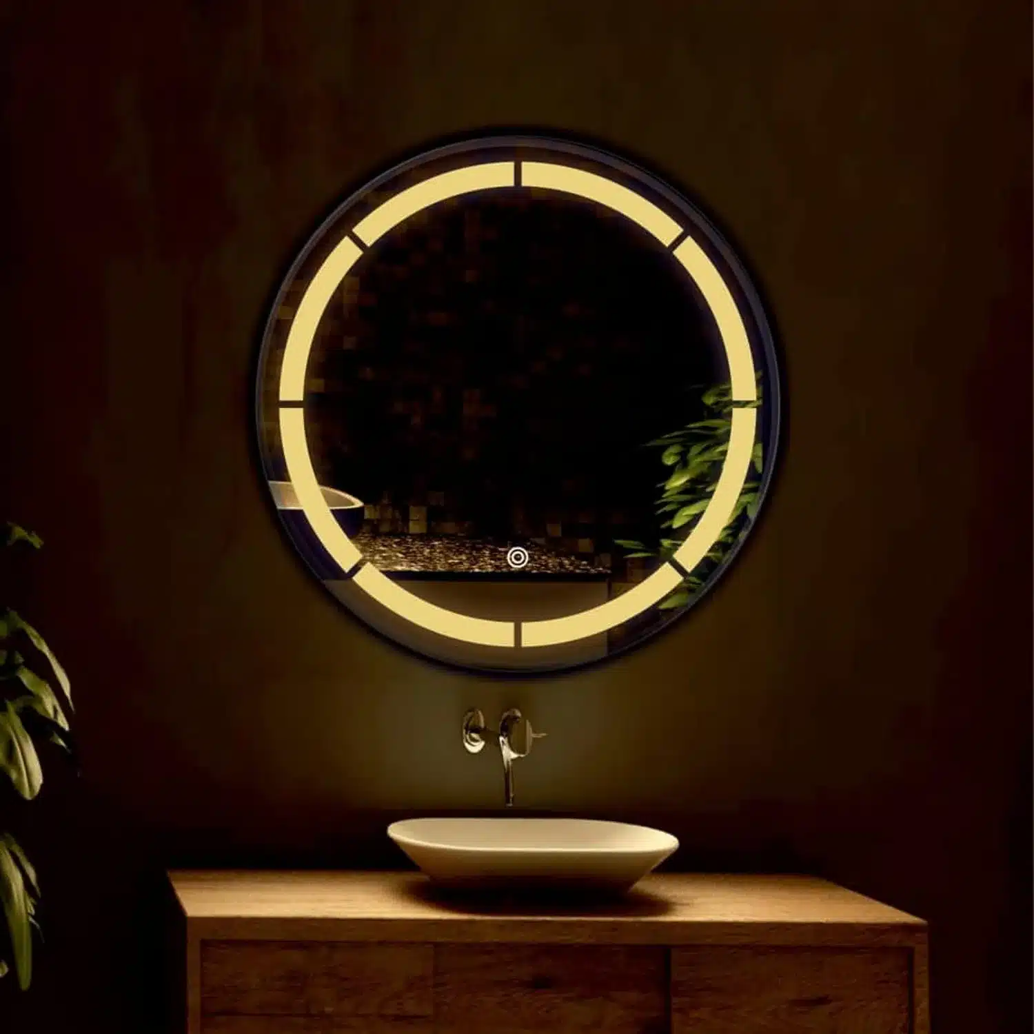 Camyra-Round-LED-Mirror-3-1.webp Camyra Round LED Mirror (3 Lights) - Dimmable Vanity Mirror - Bathroom Mirror | LightMirror.in