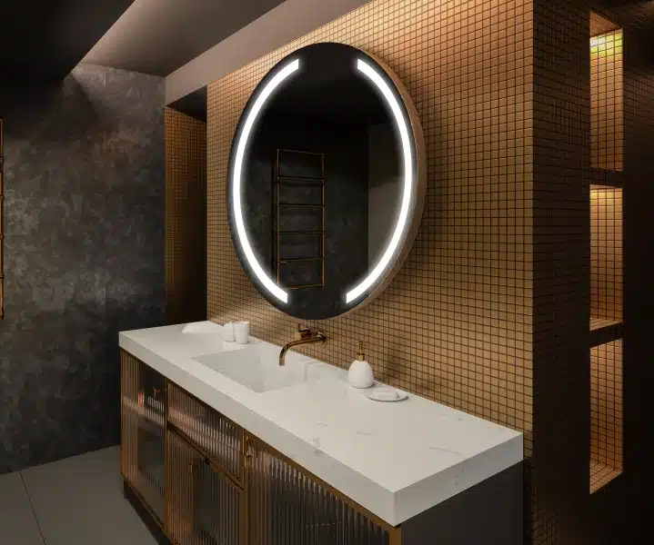Carminda-Round-LED-Mirror-2-1.webp Carminda Round LED Mirror | Dimmable Lighting - Bathroom Mirror | LightMirror.in