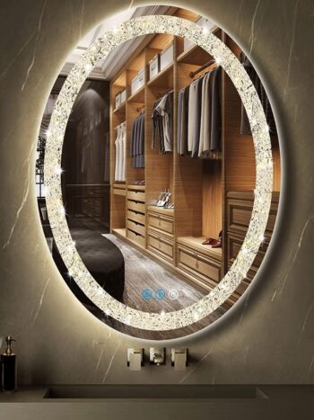 Casmer Crystal Oval 3-Color LED Mirror