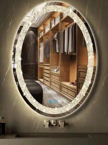 Casmer Crystal Oval 3-Color LED Mirror