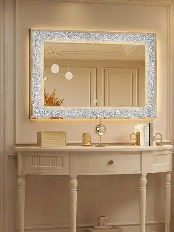 Casmer Crystal Rectangle 3-Color LED Mirror
