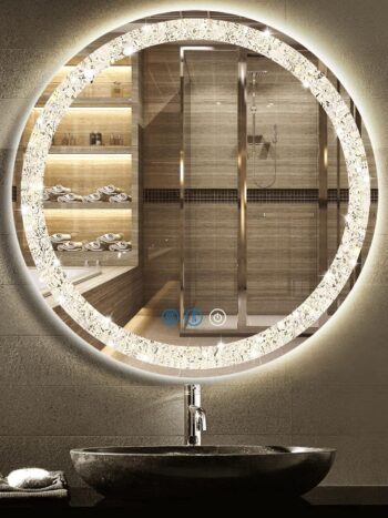 Casmer Crystal Round 3-Color LED Mirror