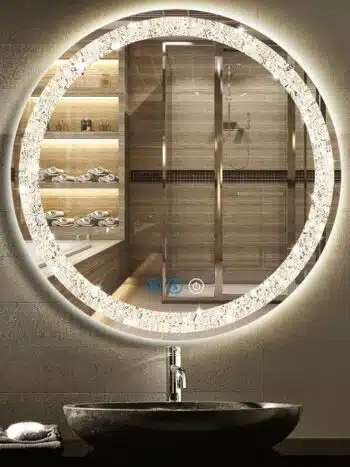 Casmer Crystal Round 3-Color LED Mirror