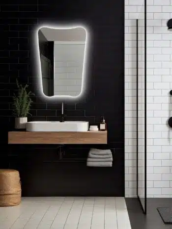 Stylish Irregular LED Mirror with 3 LED Lights by Dilya