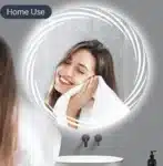 Designer Round LED Mirror with Multi-Line Light Frame