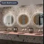 Designer Round LED Mirror with Multi-Line Light Frame