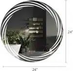 Designer Round LED Mirror with Multi-Line Light Frame