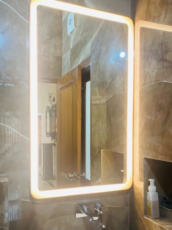 36x24 Inches Copper LED Light Mirror with Warm White Lights – Premium Modern Design by LIGHTMIRROR.IN