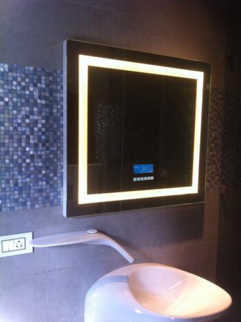 Tessa Bluetooth LED Mirror | Square Halo | Touch & Audio | Lightmirror.in
