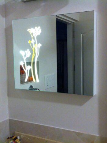 Decorative LED Vanity Mirror with Side Floral Illumination