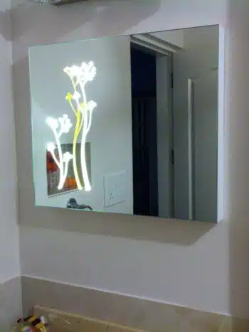 Decorative LED Vanity Mirror with Side Floral Illumination