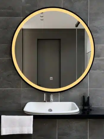 TriGlow Black LED Mirror | 3-Color LED | Lightmirror.in
