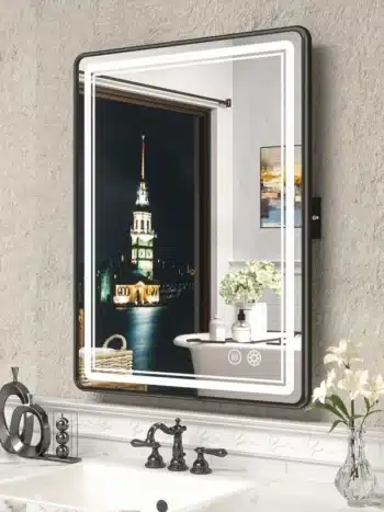 Gerland Black Frame LED Mirror | 3-Tone Rectangular Vanity