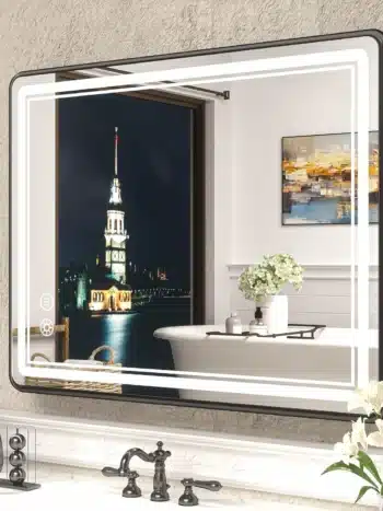 Gerland Black Frame LED Mirror | 3-Tone Rectangular Vanity - Framed LED Mirror | LightMirror.in