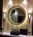 Haskin Round Designer LED Mirror (Adjustable Light, Premium Finish)