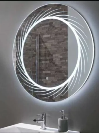 Luxury Circular LED Vanity Mirror with Ambient Back Glow