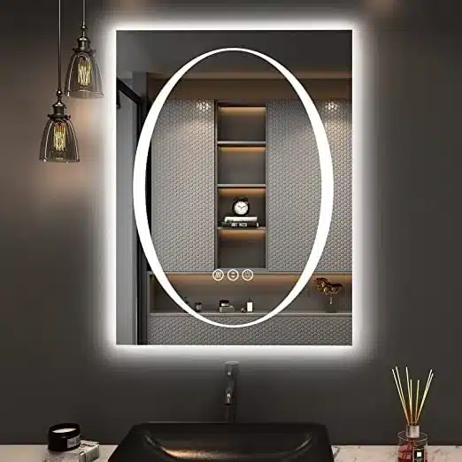Holten-1.webp Holton Luminova Oval LED Mirror | 3 Light Settings - light mirror | LightMirror.in