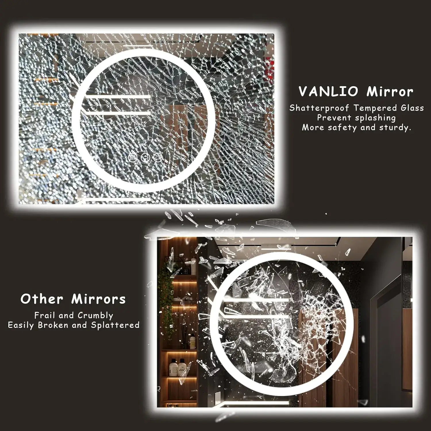 Holton-Rectangle-LED-Mirror-with-3-LED-Lights-5-1.webp Holton Rectangle 3-Color LED Mirror - Bathroom Mirror | LightMirror.in