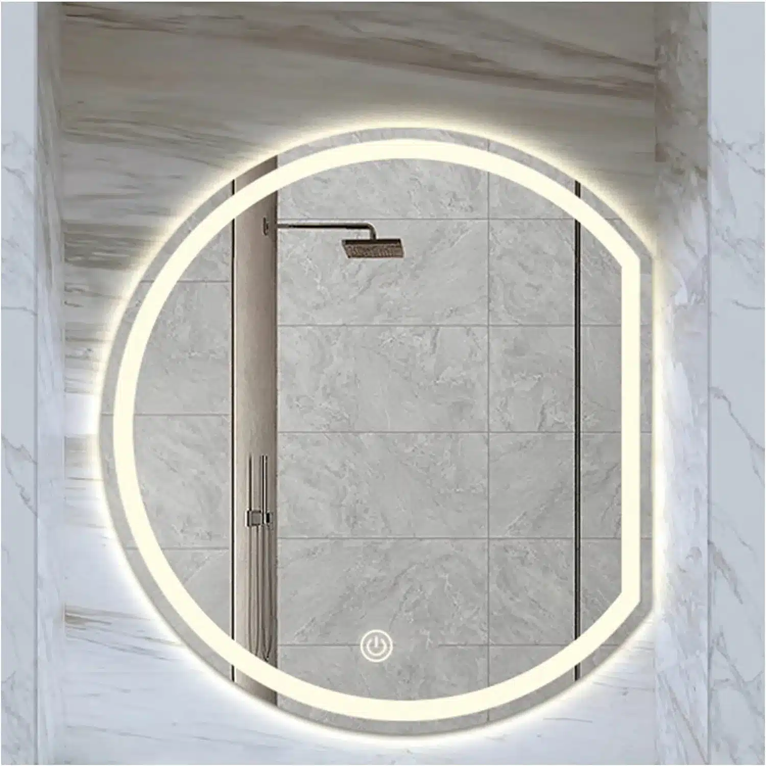 Imiya-LED-Mirror-with-3-Lights-1.webp Imiya Semicircle LED Mirror - 3 Light Dimmable Vanity Mirror - light mirror | LightMirror.in