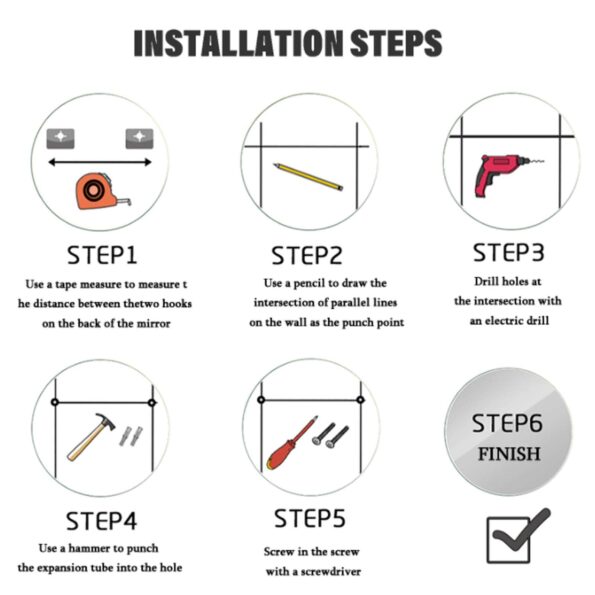 Installation of led mirror