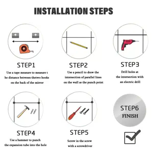 Installation of led mirror