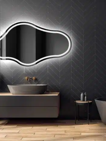 Luna Irregular LED Mirror - Dimmable Vanity Mirror - light mirror | LightMirror.in