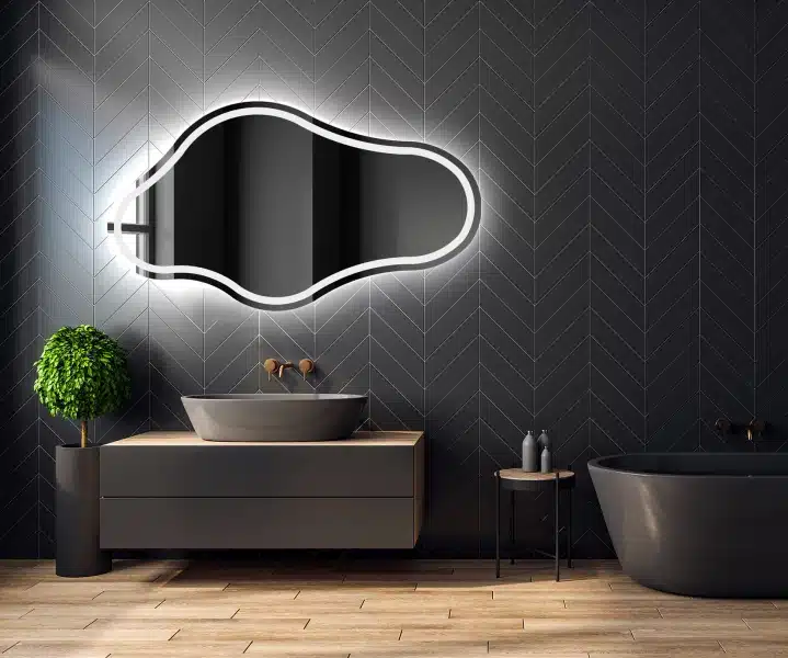 Irregular-LED-mirror-2-1.webp Luna Irregular LED Mirror - Dimmable Vanity Mirror - light mirror | LightMirror.in