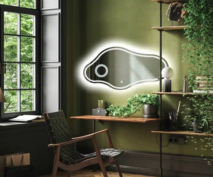 Irregular-LED-mirror-3-1.webp Luna Irregular LED Mirror - Dimmable Vanity Mirror - light mirror | LightMirror.in