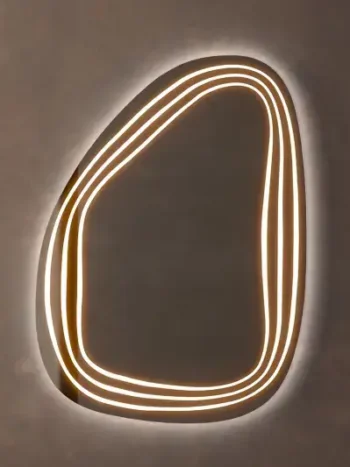 Keira Pebble Shaped 3-Color LED Mirror